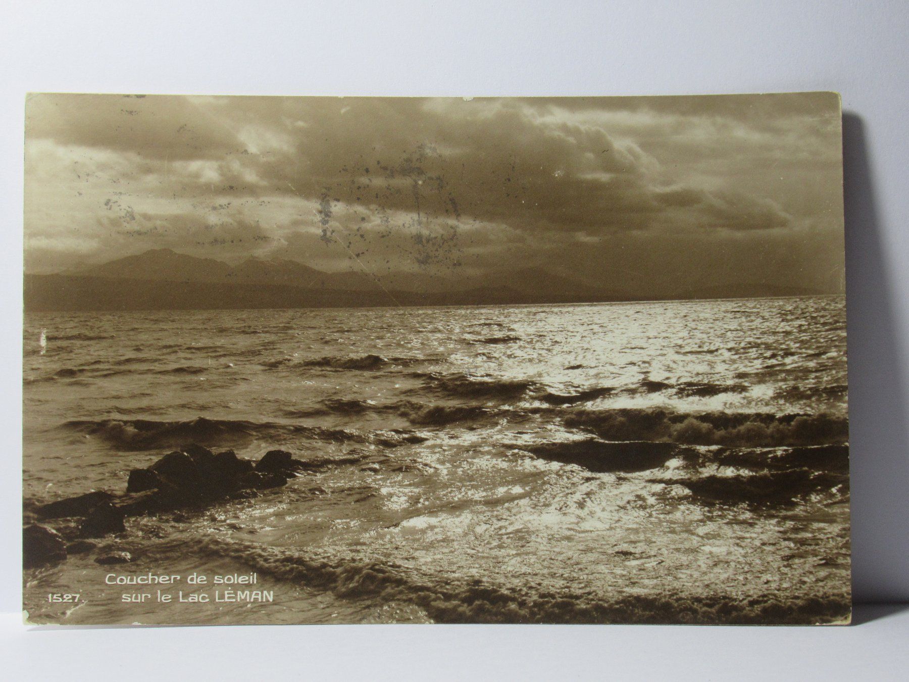 Cartoline postali: Coucher de soleil sur le Lac Lèman  1923 – Usato da Grenchen venduto da Bluemchen1900