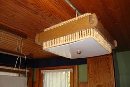 Deckenlampe, Deckenleuchte, Holz + Naturfasern