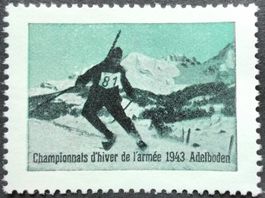 Soldatenmarke 2.WK, Adelboden, franz, weiss, Wi AM 51