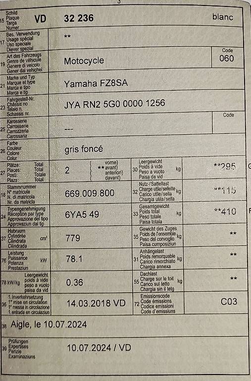 Strasse: Yamaha FZ8-SA   ABS – Gebraucht aus Vevey von lui_qz56 4