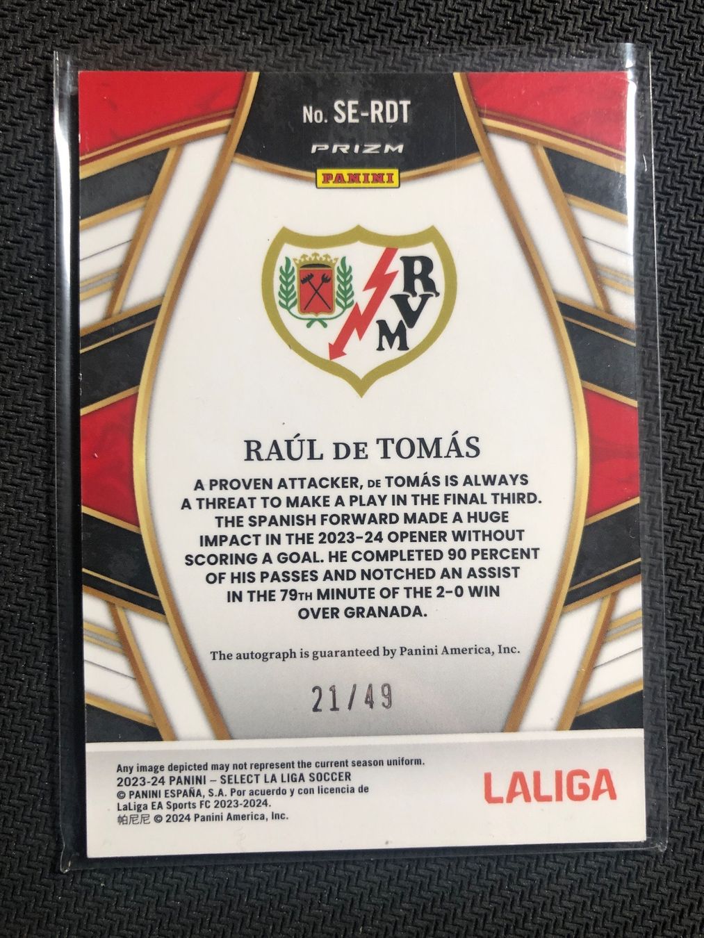 Topps Carte collezionabili: Panini Select Raul De Tomas Autogramm /49 – Usato da Wangenried venduto da Garagara 1