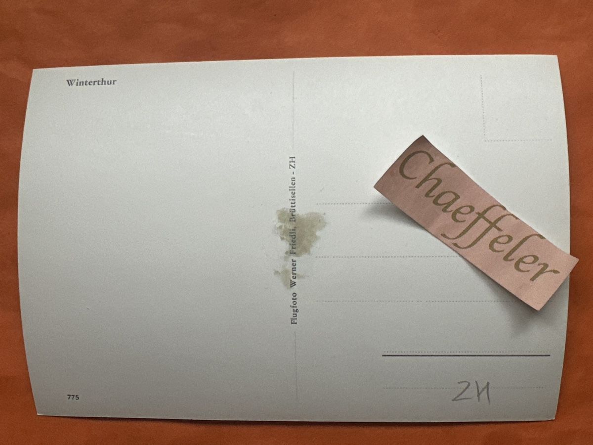 Cartes postales:  Winterthur Flugaufnahme – Défectueux à Zürich par Chaeffeler 1