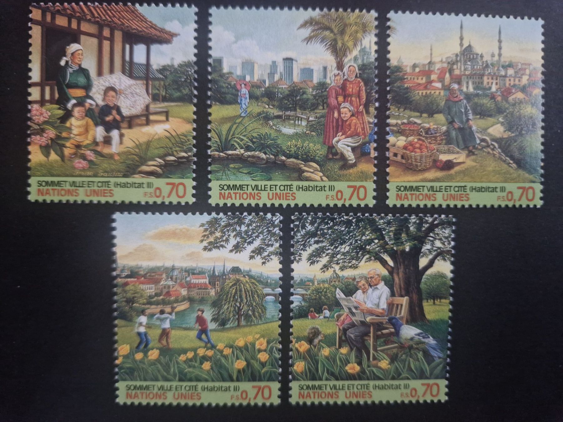 Tutti i francobolli: ONU Genève 298 - 302 postfrisvh ** – Usato da Bouveret venduto da hckoala