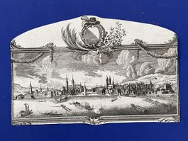 Antiker Kupferstich Stadtansicht Zürich 1786 Gesellenbrief