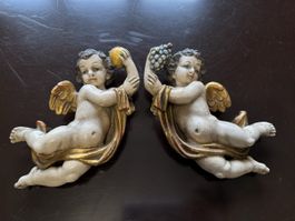 Antike Engel Figuren, Wanddeko, Vintage