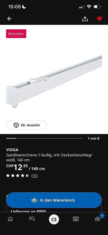 Altro per la casa: IKEA VIDGA Vorhangschiene NEU – Usato da Thalwil venduto da Chiarutscha
