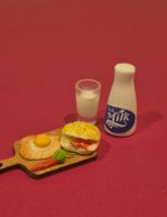 Spiegeleier mit Sandwich für Puppenhaus/Puppenstube