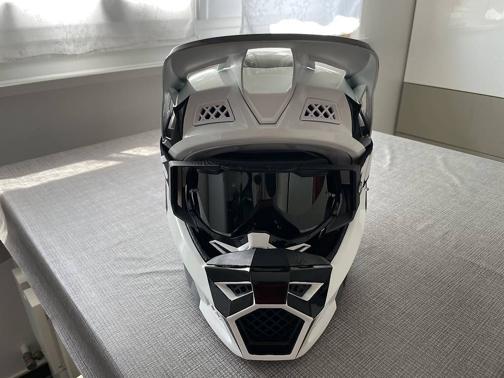 Caschi & visiere: Casque FOX V3RS EFEKT Blanc/Noir – Usato da Prilly venduto da natas.hell 1