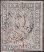 27D, Topstück+Attest, Roter +Schwarzer Stempel, 1300.-++