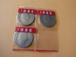 Schweiz 1884, 85 und 96, Serie  20-Räppler