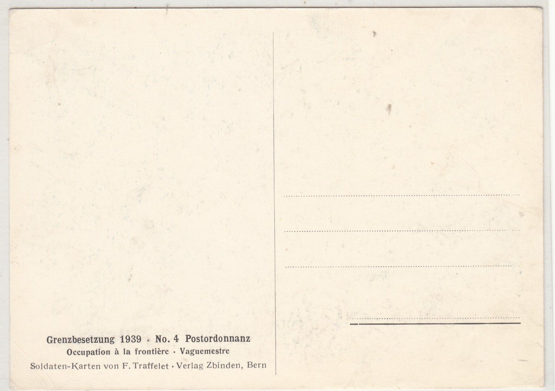 Tous les timbres: Einheitskarte 2.Wk Traffelet NO 58 Kat.30.- – D'occasion à Herrliberg par Lfrifda 1