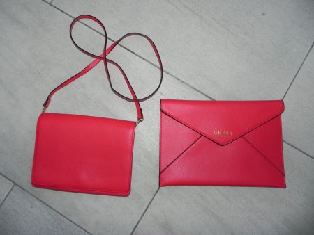 Taschen Set Damen HM Umhängetasche Clutch in rot Set 2 St