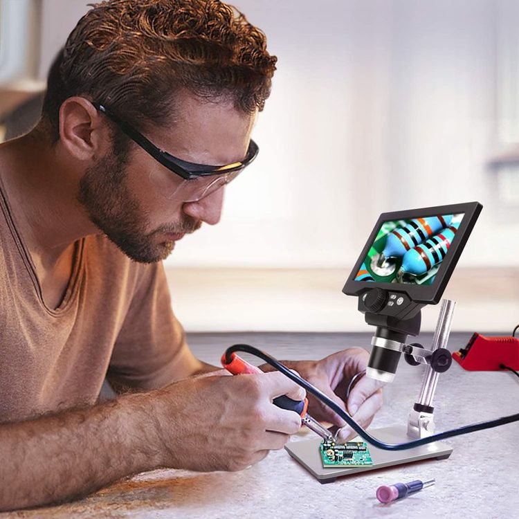Digitales Mikroskop 1200X Mit 7 Zoll Bildschirm - Ideal Für Löten & Reparaturen