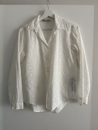 Zara Bluse XS Weiss Lochstickerei