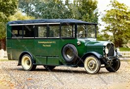 Postauto Postkarte (Saurer 2AD von 1927) col