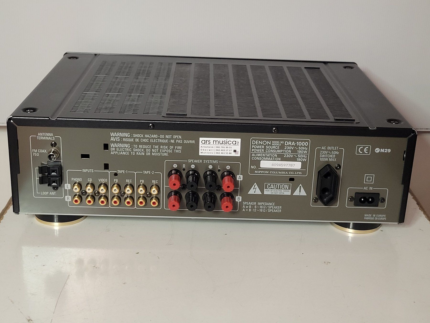 Denon Receiver: Denon DRA 1000 Stereo Receiver – Gebraucht aus Arlesheim von ars_musica 2