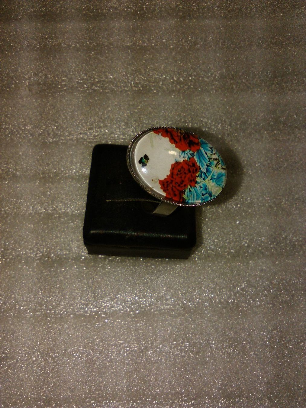 Ringe: ring edelsthal,,mit rot blumen,,,glanzig – Neu (gemäss Beschreibung) aus Basel von bijoutrie_4 1