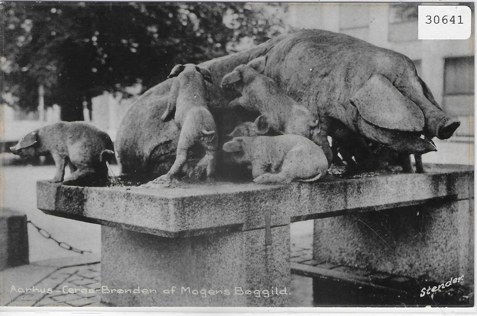 Cartoline postali: DK-Aarhus - Schweinebrunnen – Usato da Ettingen venduto da Kartenplanet