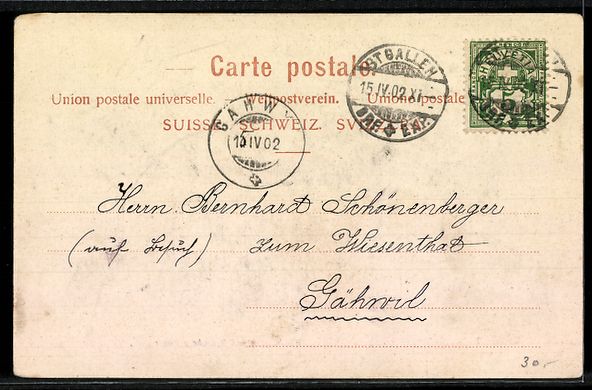 Cartoline postali: AK St. Gallen, Washington mit Rosenbergstraße – Usato da Berlin venduto da bartko-reher 1