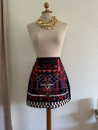 Jupe CUPLÉ noire brodée style boho talle  XL 