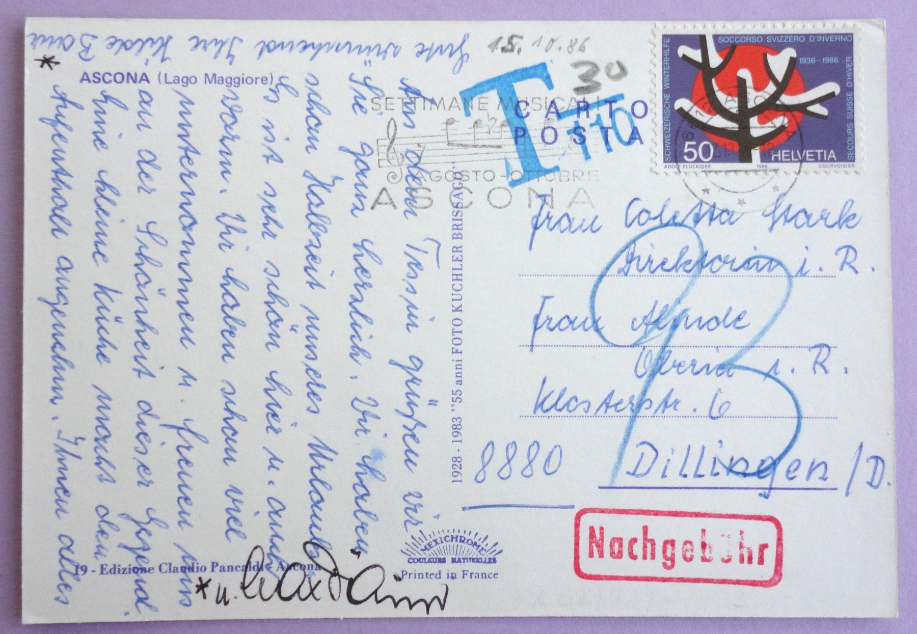 Cartoline postali: Ascona (Lago Maggiore) – Usato da Fétigny venduto da Billy2miny 1