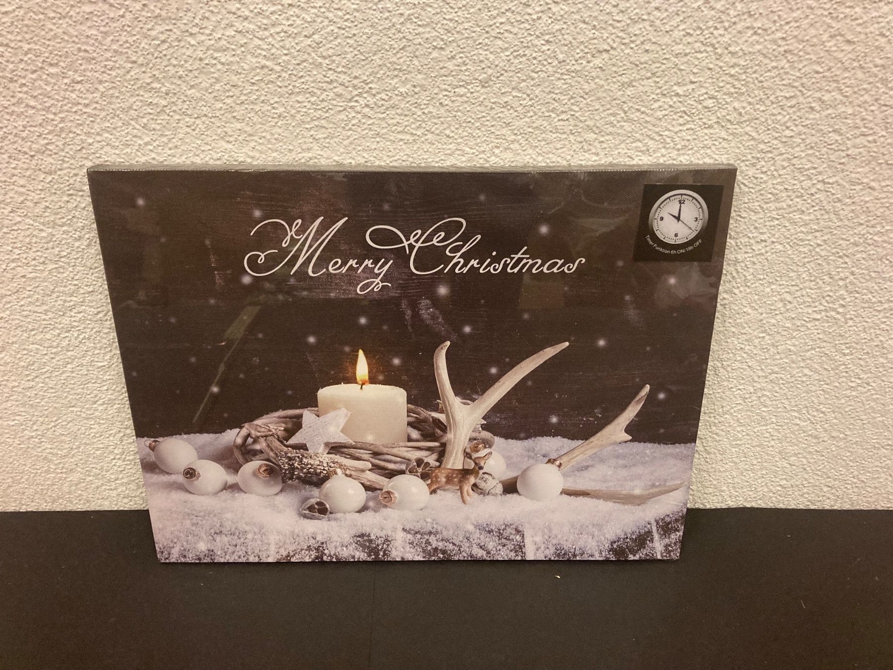 Tutte le decorazioni: LED Bild " Merry Christmas " mit Timerfunktion, ca. 40x30cm – Nuovo e nell'imballaggio originale da Neuenhof venduto da jorogo 1