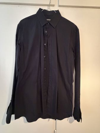 Camicia Daniele Alessandrini uomo taglia 41 nera cotone elas