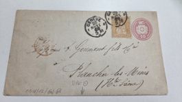5 1868 Tüblibrief Zusatzfrankatur 20 Rp.Sitzende Helvetia