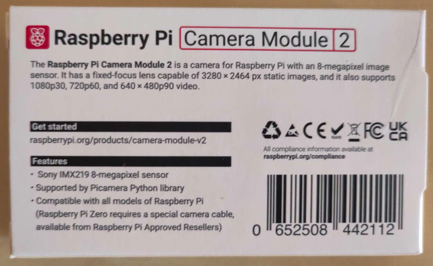 Fotocamera: Raspberry Pi Camera Module 2, 8 MP, neu – Nuovo e nell'imballaggio originale da Stäfa venduto da cka_5r5z 1