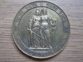 Antike Bronzemedaille  50 Jahre Reunion de Genève 1864