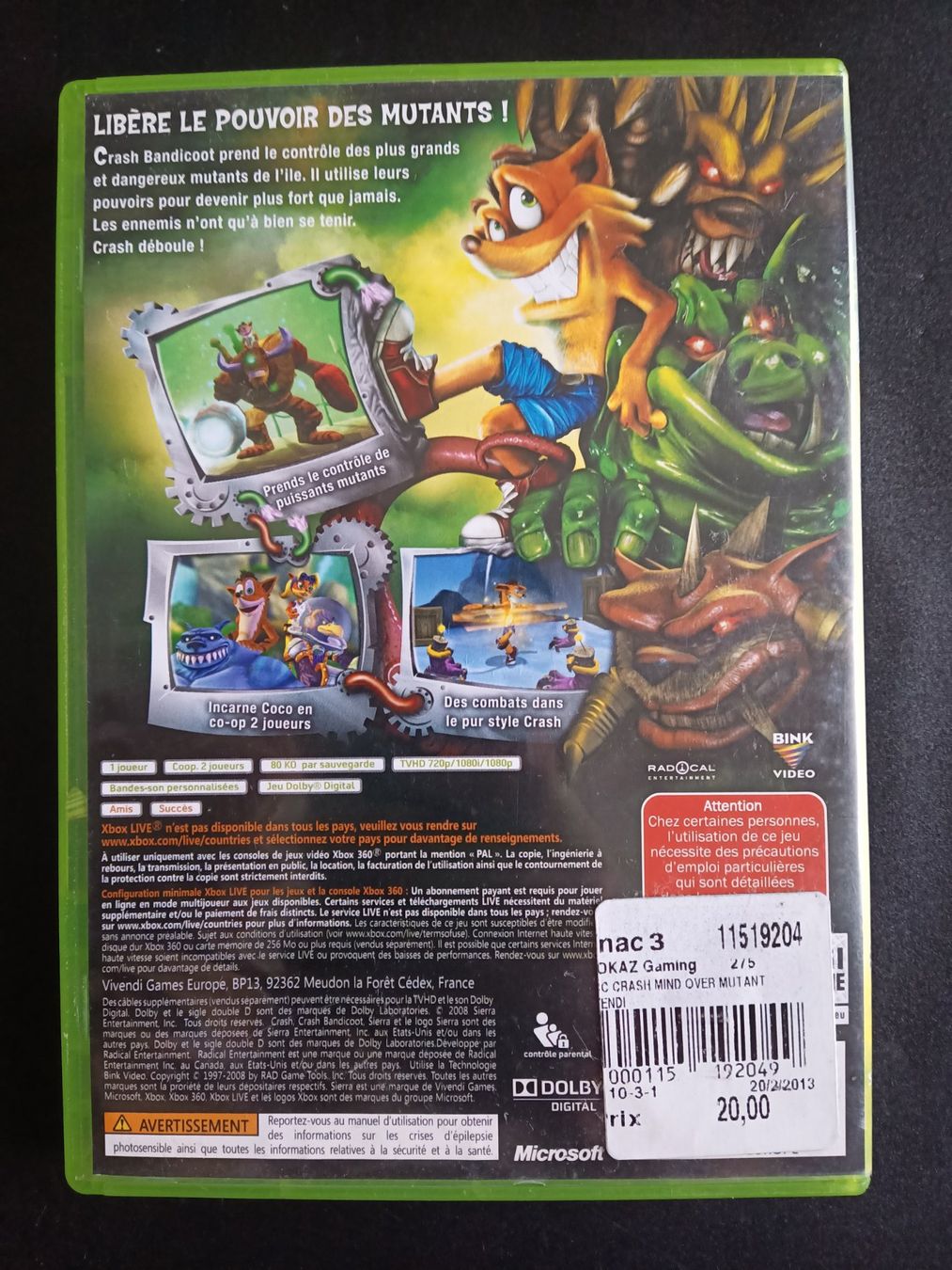 Giochi: Crash - Génération Mutant – Usato da Renens VD venduto da JoliCoeur1020 1