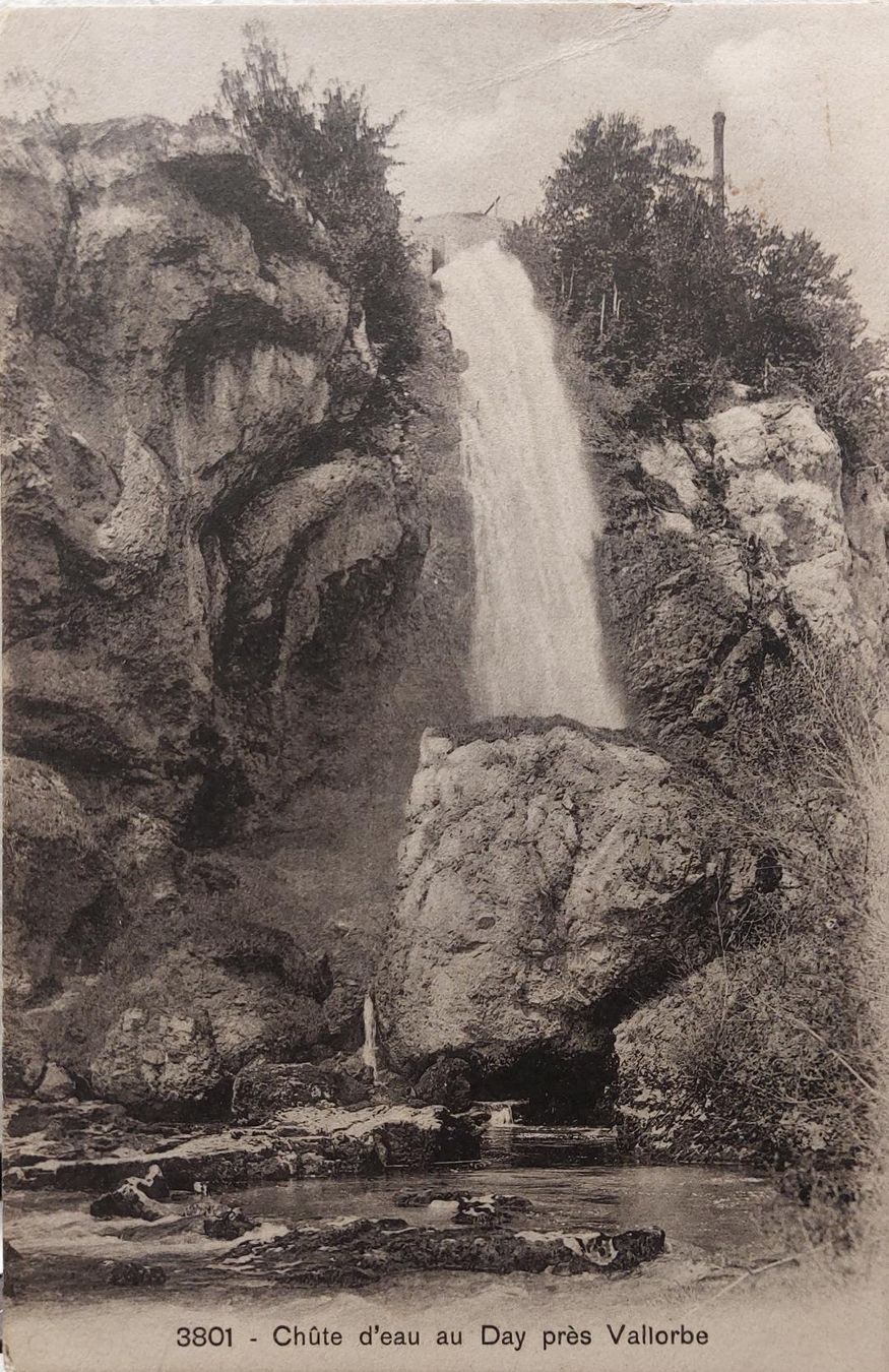 Cartoline postali: LE DAY - Chûte d'eau - 1909 – Usato da Delémont venduto da Domdom1
