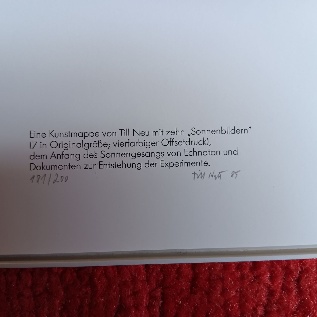 Foto & Immagini: Till Neu Kunstmappe Sonnenbilder 181/200 – Usato da Chur venduto da chr_b2cn 1