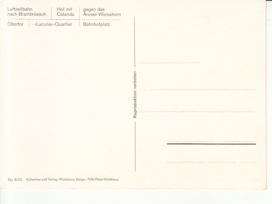 Cartoline postali: Chur ca. 1970 – Usato da Bürglen TG venduto da StampGraf 1