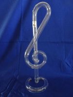 Glas Vase MUSIK-NOTENSCHLÜSSEL, 31cm hoch