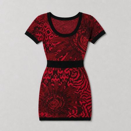 DESIGUAL Kleid Gr. S rot-schwarz