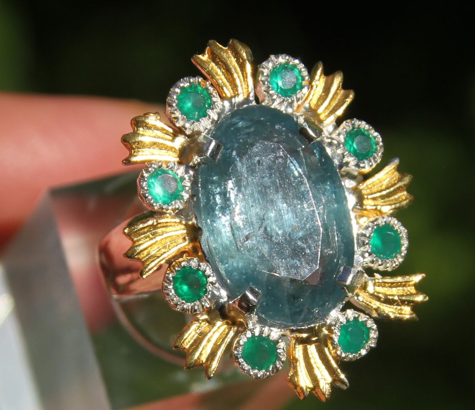 Anelli: Neu: Kyanit Onyx Ring Schmuck Größe 56 – Nuovo (secondo la descrizione) da Matten b. Interl venduto da EdelsteineInterlaken 5