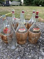 6x Weinflaschen mit Korbflechtung LL RUFFINO