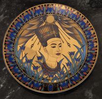 Sammelteller Nofretete mit 22k Gold (Extec 1991) 19cm