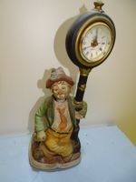 Tischuhr Clown mit Uhrwerk Porzelan Melody in Motion Wecker