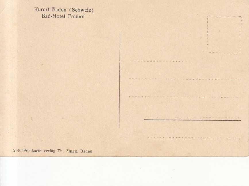 Ansichtskarten: Baden Freihof ca. 1920 – Gebraucht aus Bürglen TG von StampGraf 1