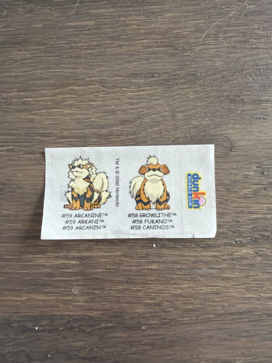Pokémon Cartes à collectionner: Pokemon Dunkin Bubble Gum Arcnine & Growlithe – D'occasion à Binz par leo_bzh5