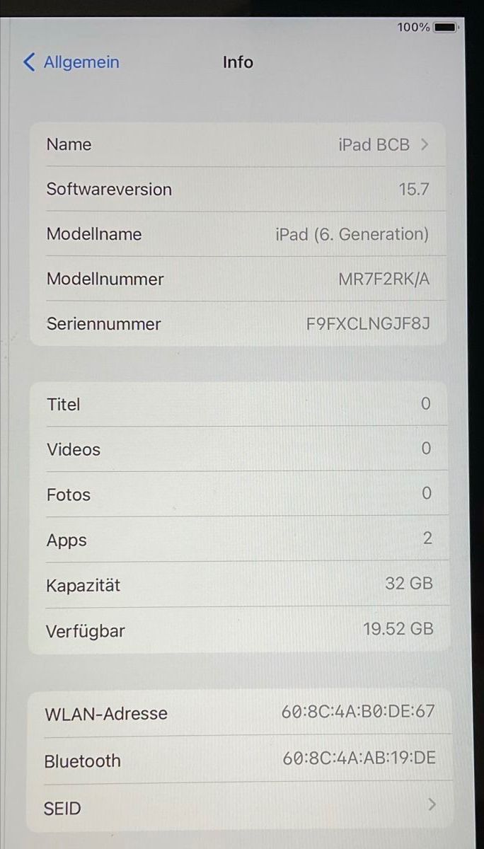 Apple Tablettes PC: iPad 6. Generation Wi-Fi 32 GB – D'occasion à Zürich par Pagalo 2