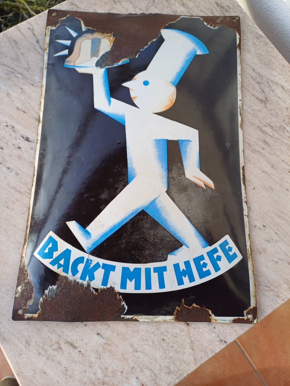 Insegne: EMAIL-SCHILD ANTIK UND ORIGINAL SOWIE UNRESTAURIERT!!! – Usato da Biberist venduto da Traiano02