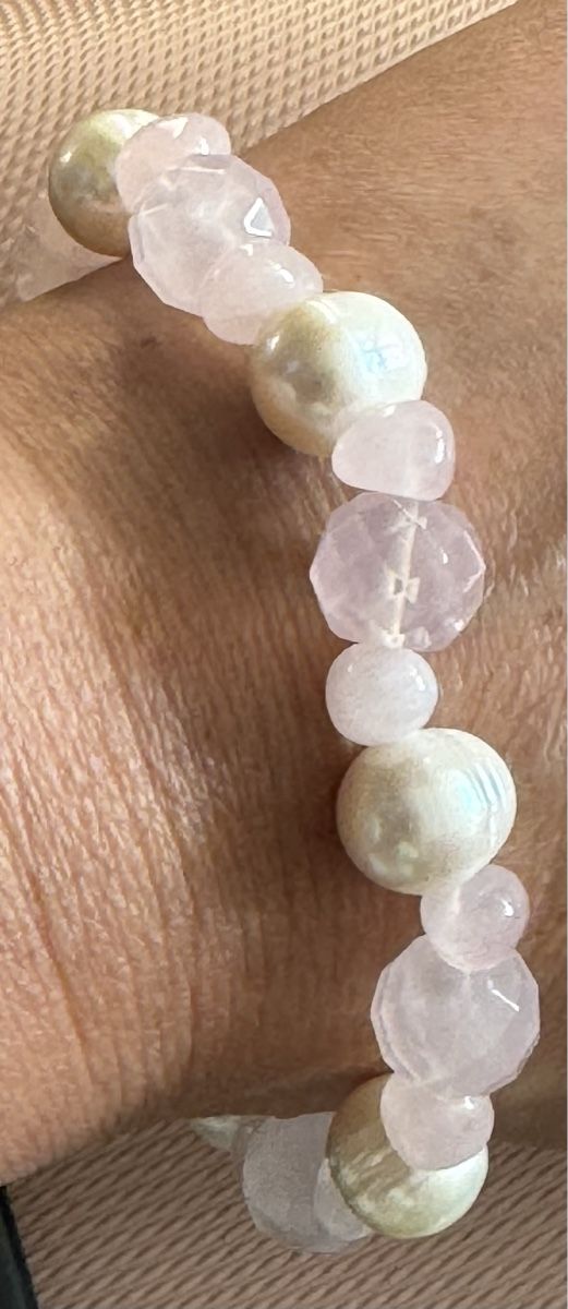 Bracciali & Braccialetti: Süßwasser Perlen Armband mit rosa Quarz – Nuovo (secondo la descrizione) da Teufen Ar venduto da Exclusive.stuff.CH