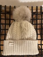 Wintermütze mit Bommel, beige, neuwertig, warm!
