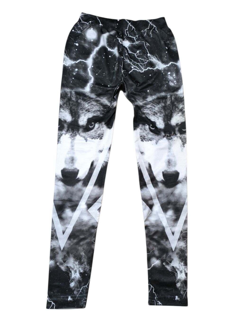 Leggings: Leggings mit Wolf und Gewitter Muster - Emo, Gothic, Punk – Neu (gemäss Beschreibung) aus Gettnau von Immortal_ 1