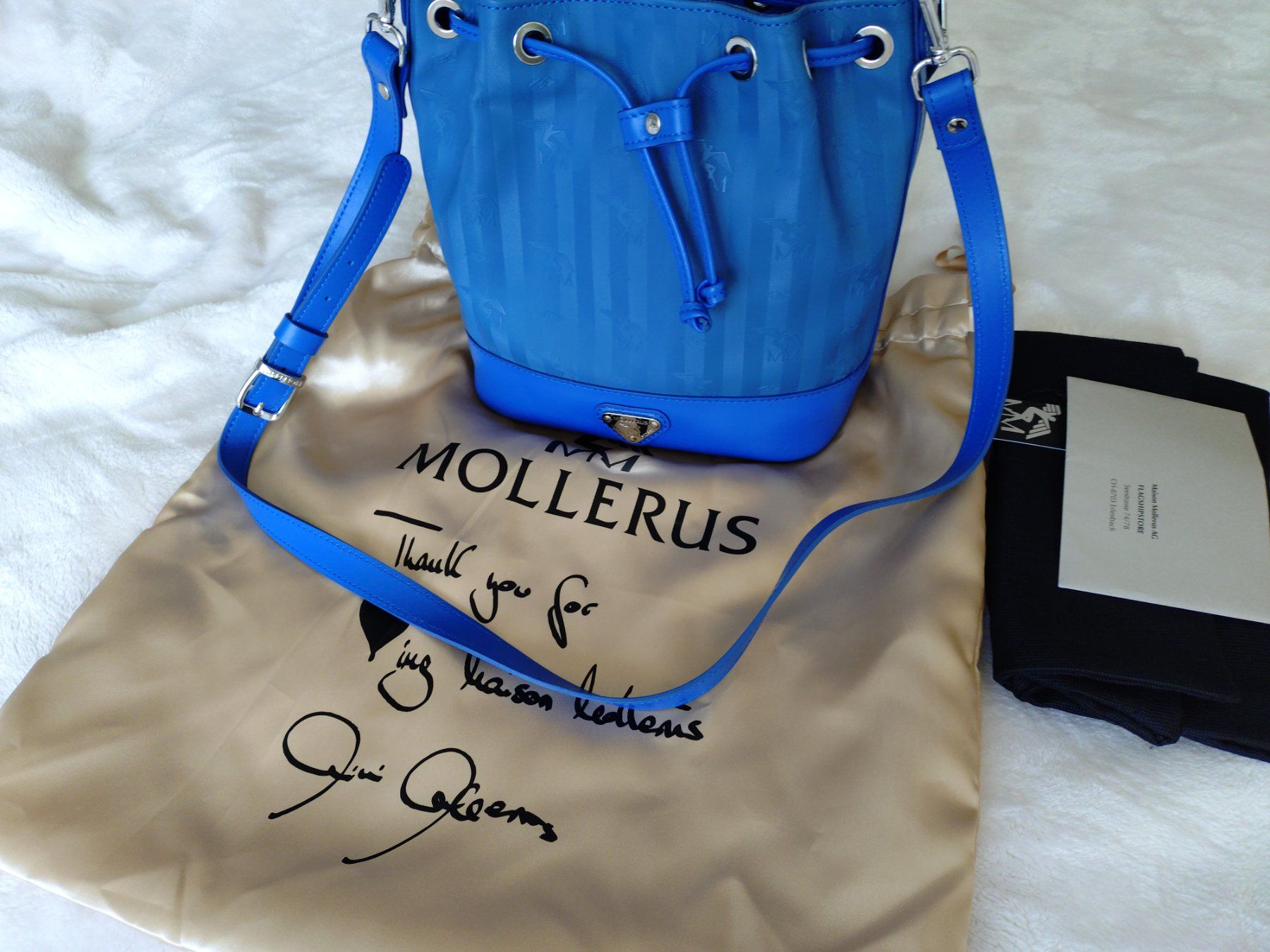 Maison Mollerus Borse da donna: Maison Mollerus SION Beuteltasche royal blau/silber – Usato da Bottmingen venduto da Malina_Outlet