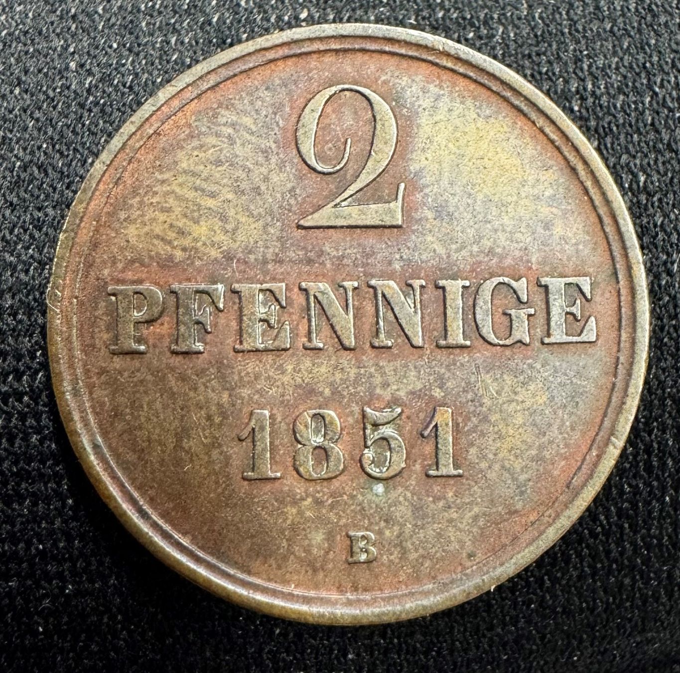 Tutti le monete: Hannover - 2 Pfennige 1851 B – Usato da Meilen venduto da coins4sale 1