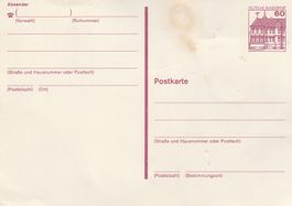 Postkarte aus Deutschland mit aufgedruckter 60 Pf. Marke